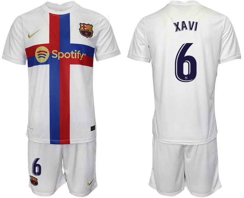 Men 2022-2023 Club Barcelona white away #6 Soccer Jersey